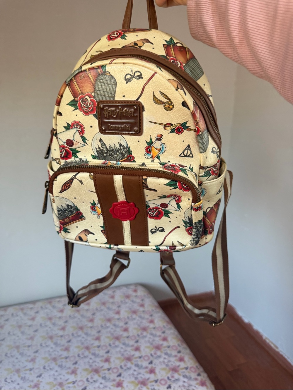 Harry Potter Cream Print Mini Backpack
